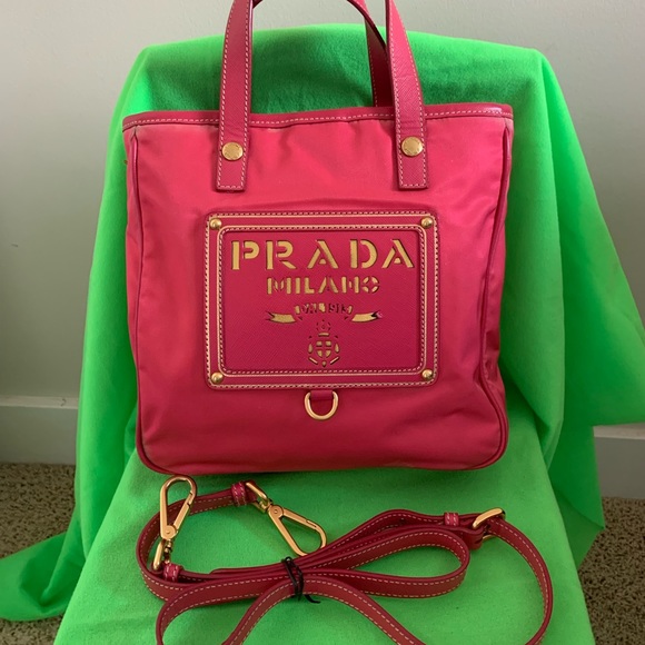 <Prada> Leather and Nylon Hand/Shoulder Bag - Picture 2 of 9